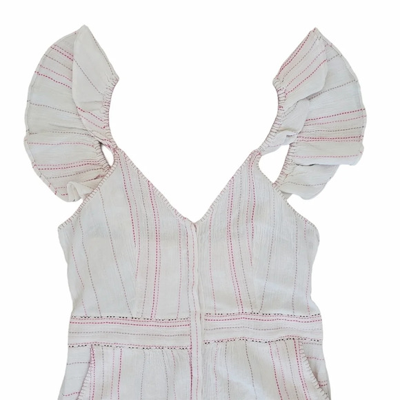 LoveShackFancy Lucy Striped Romper Pink White 'cloud' Size 10 NWT - Picture 13 of 16